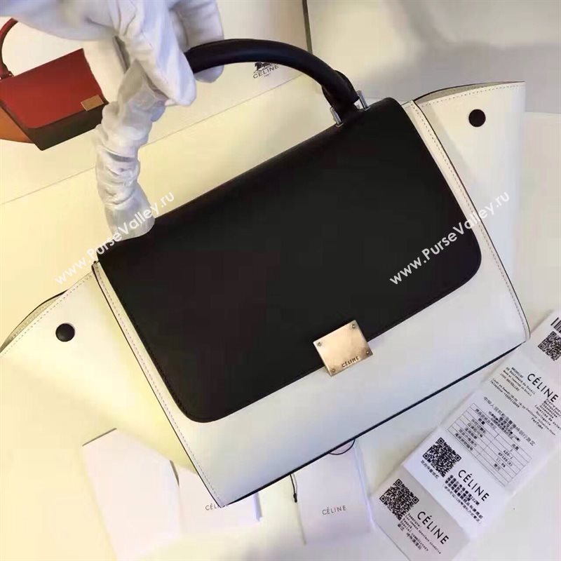 Celine tri-colors black Trapeze white bag 4475