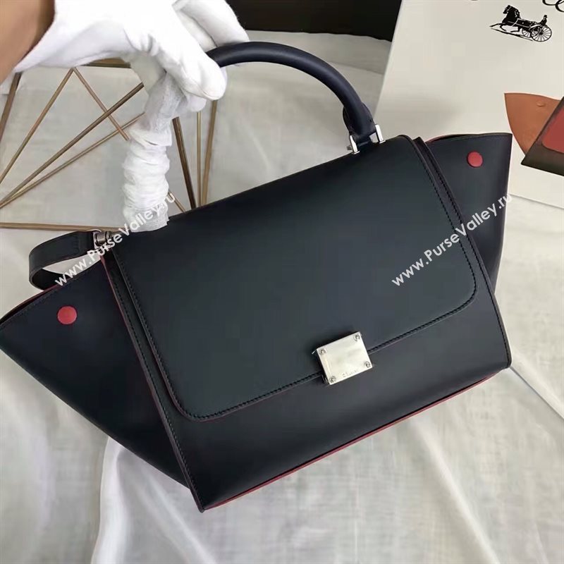 Celine tri-colors black v Trapeze red bag 4477