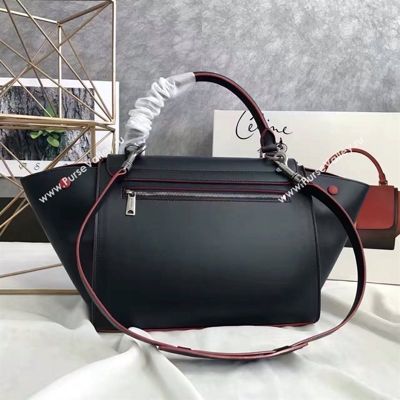 Celine tri-colors black v Trapeze red bag 4477