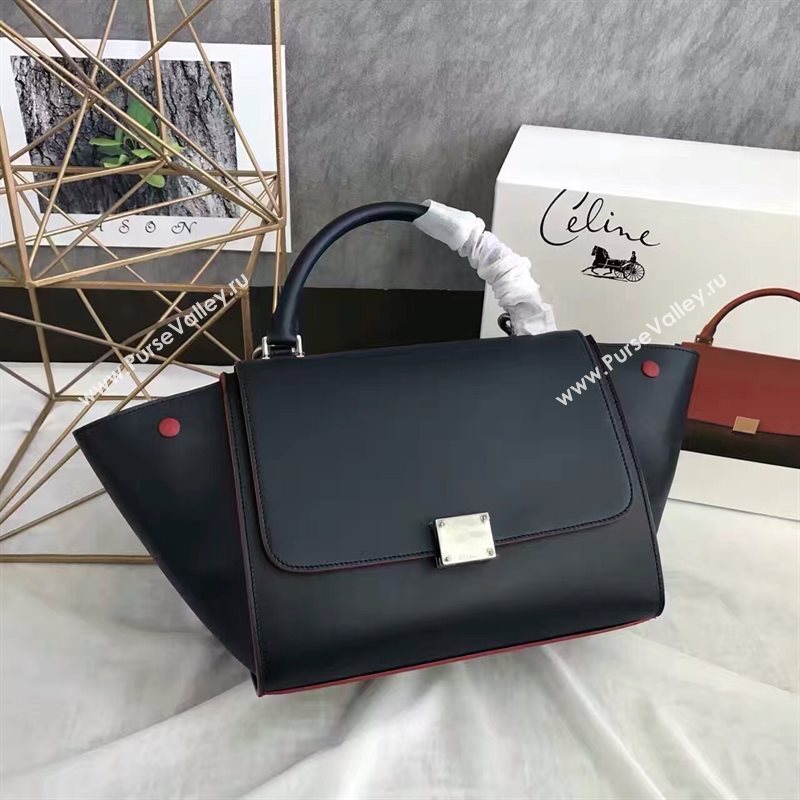 Celine tri-colors black v Trapeze red bag 4477