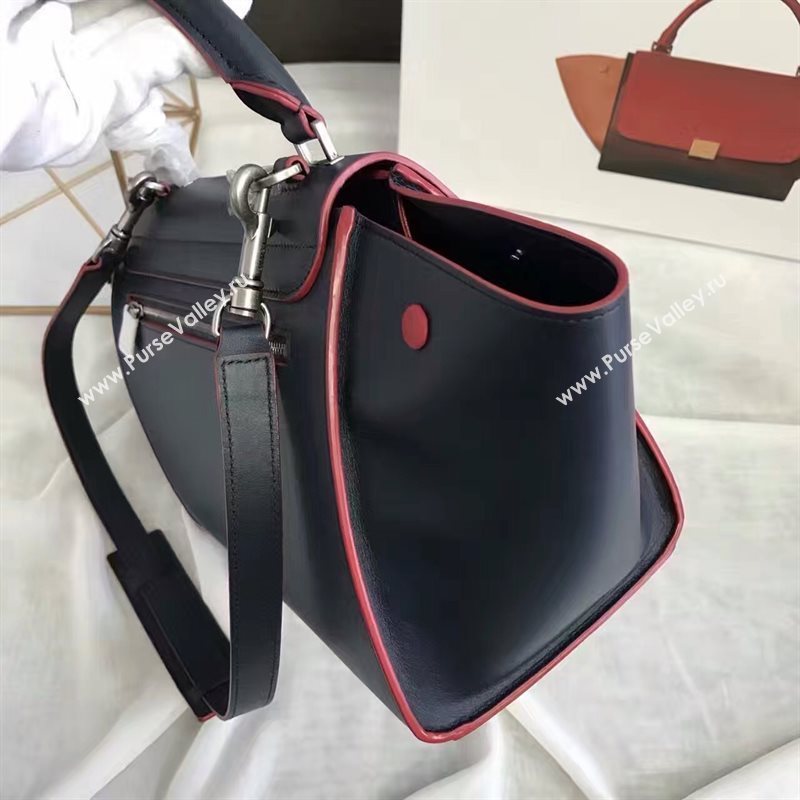 Celine tri-colors black v Trapeze red bag 4477