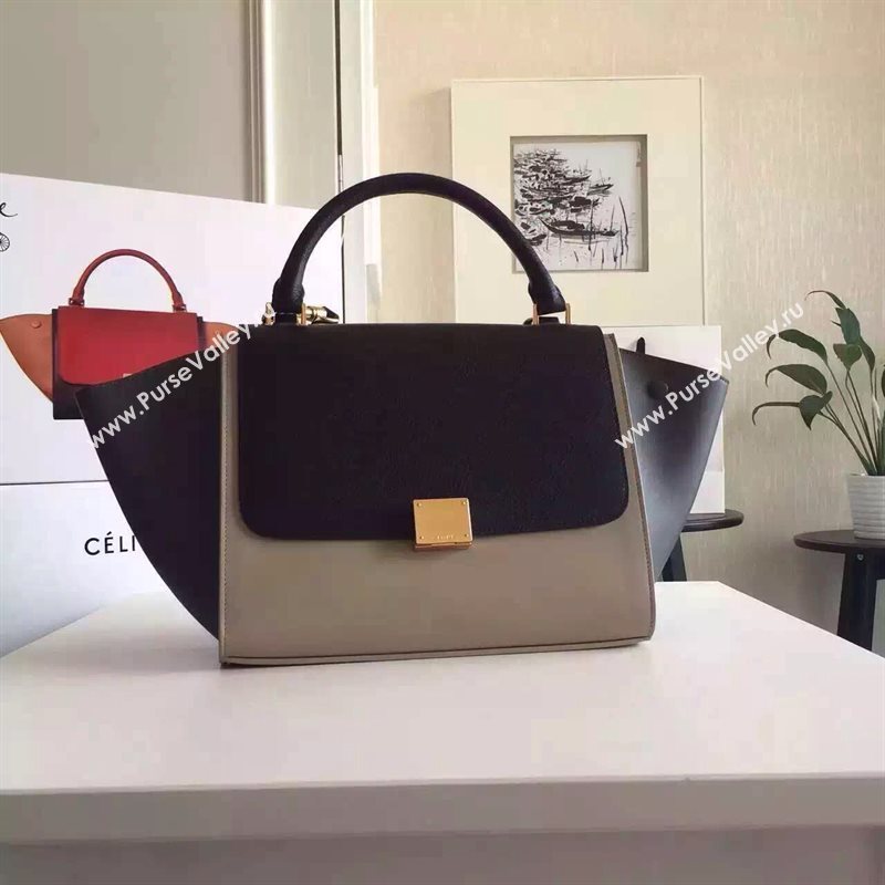 Celine tri-colors black Trapeze gray bag 4478