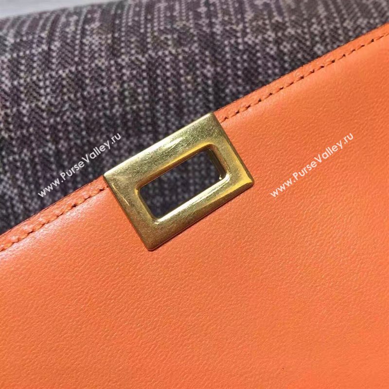 Celine tri-colors black orange Trapeze suede bag 4479