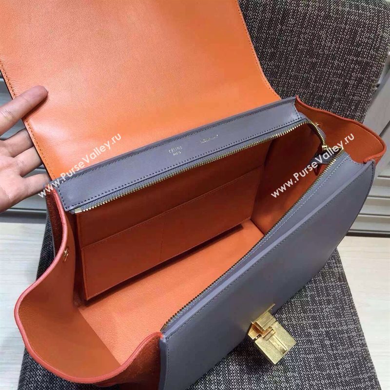 Celine tri-colors black orange Trapeze suede bag 4479