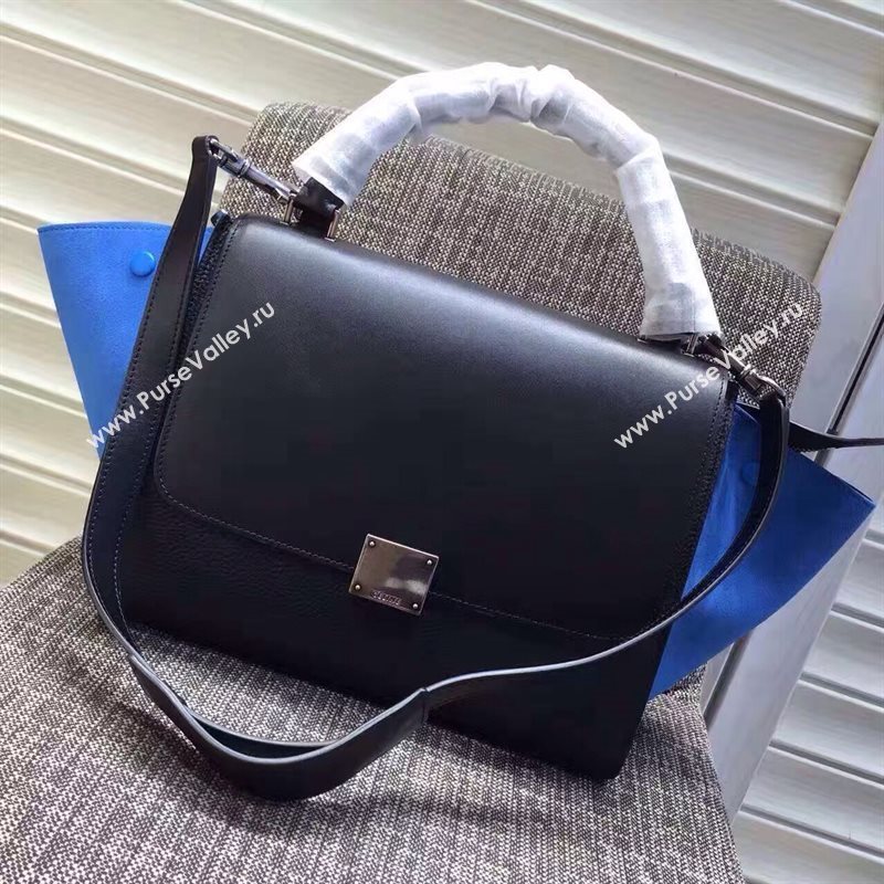 Celine tri-colors black Trapeze blue bag 4480