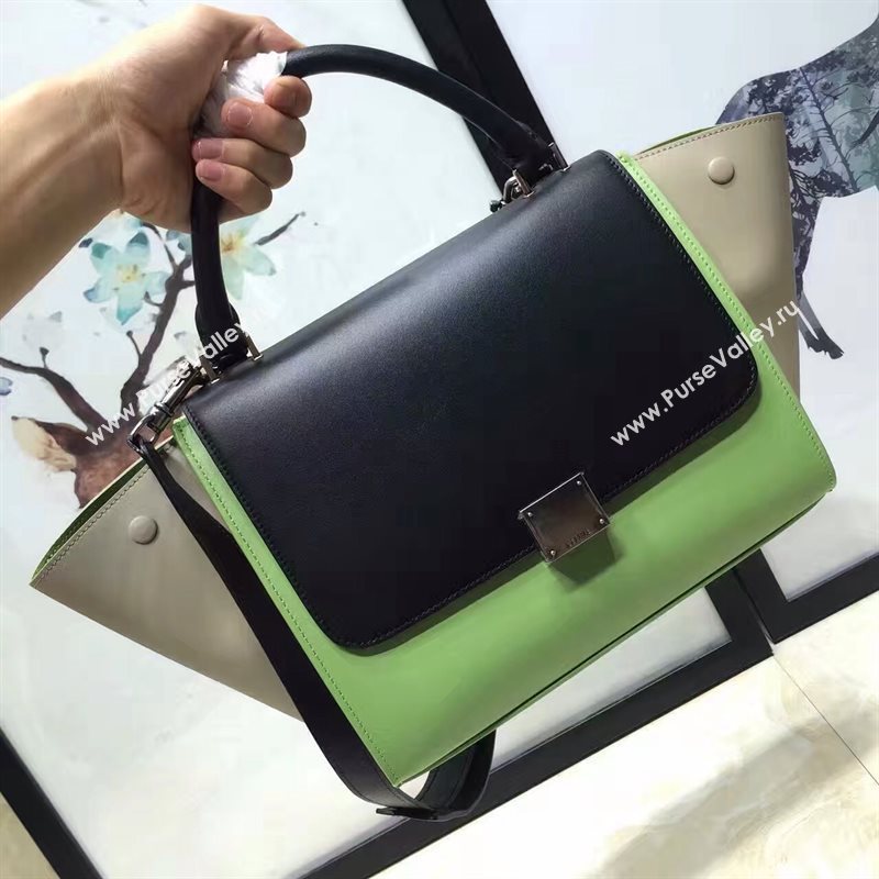 Celine tri-colors black Trapeze gray bag 4481