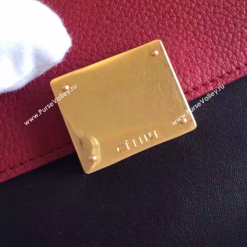 Celine tri-colors wine Trapeze black bag 4482