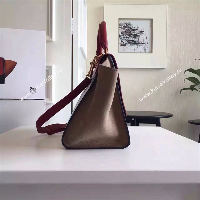 Celine tri-colors wine Trapeze black bag 4482