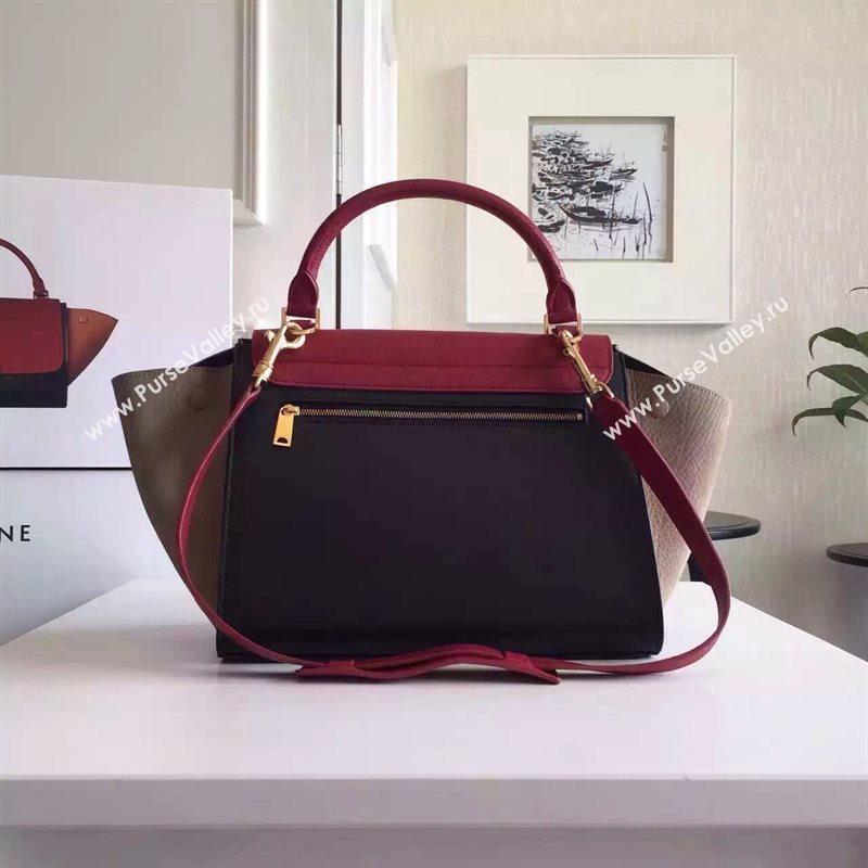 Celine tri-colors wine Trapeze black bag 4482