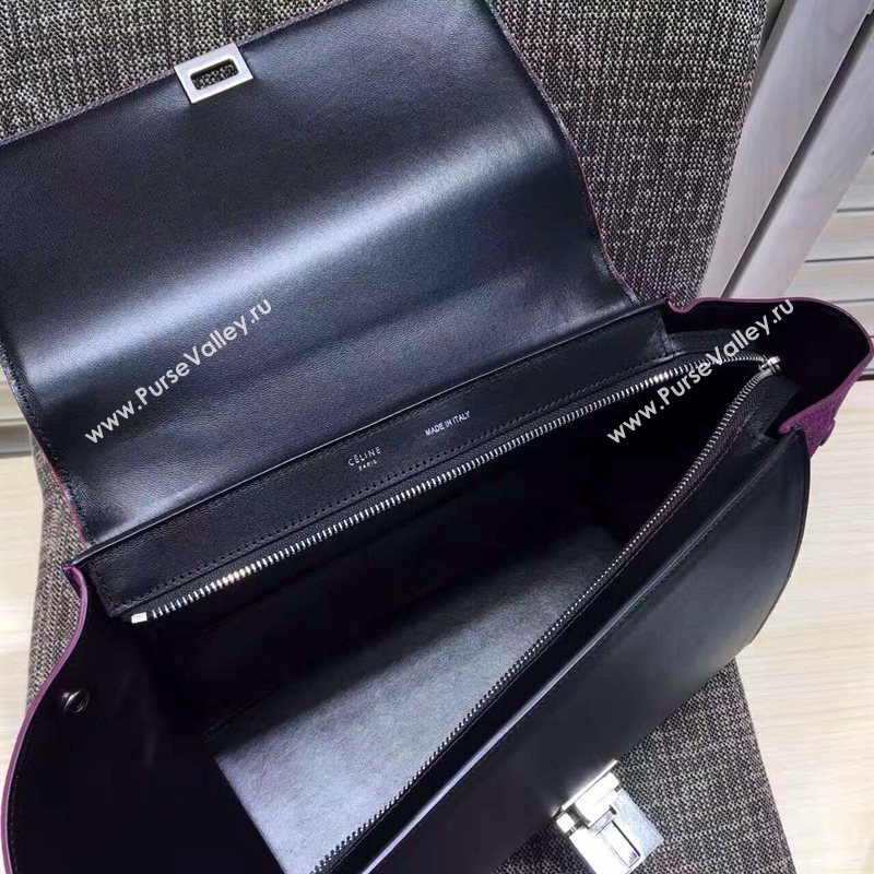 Celine tri-colors black suede Trapeze red bag 4483