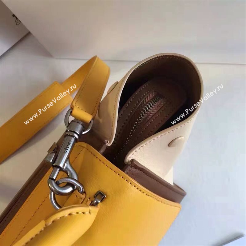 Celine tri-colors tan Trapeze yellow bag 4484