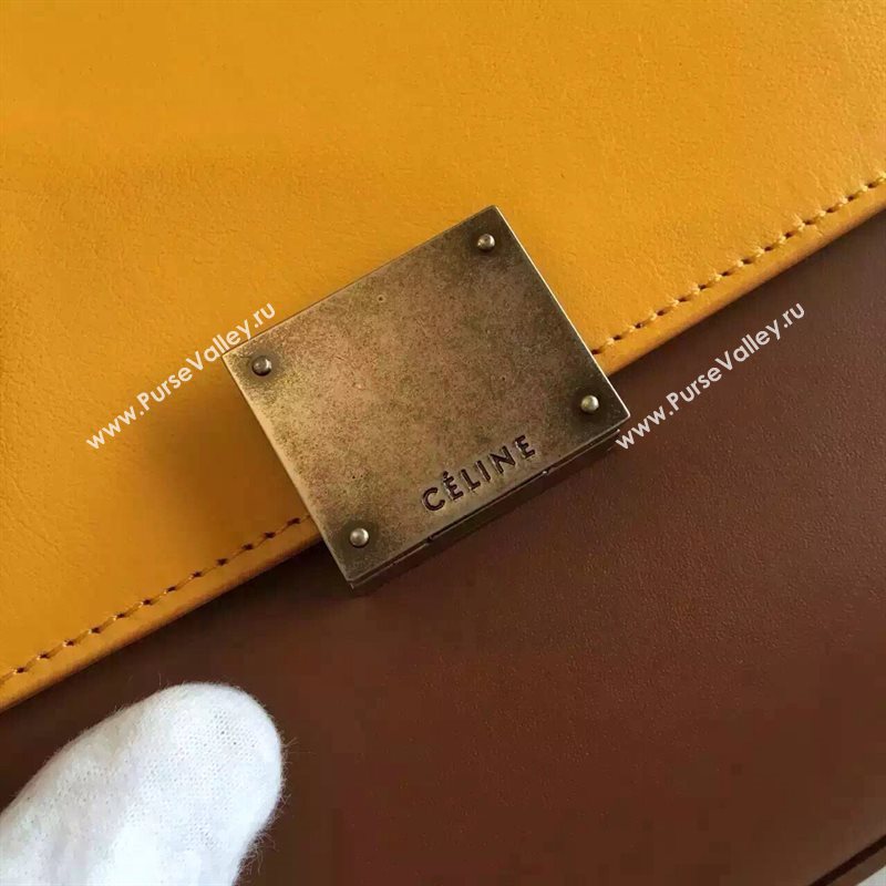 Celine tri-colors tan Trapeze yellow bag 4484