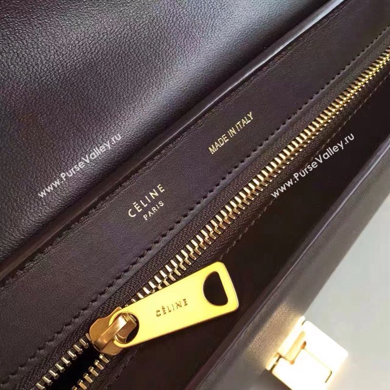 Celine tri-colors Trapeze wine black bag 4488