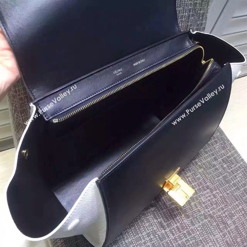 Celine tri-colors black Trapeze white bag 4489