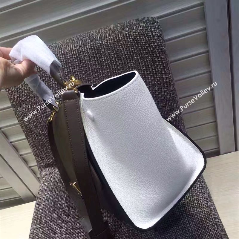Celine tri-colors black Trapeze white bag 4489