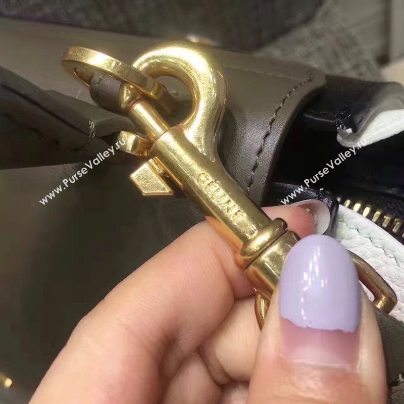 Celine tri-colors black Trapeze white bag 4489