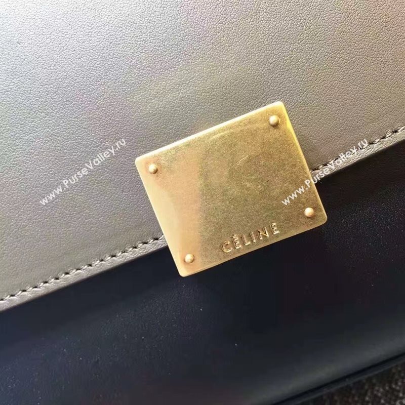 Celine tri-colors black v Trapeze tan bag 4490