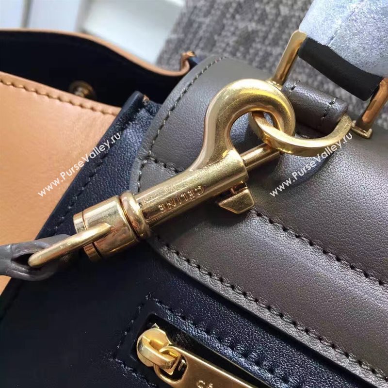 Celine tri-colors black v Trapeze tan bag 4490