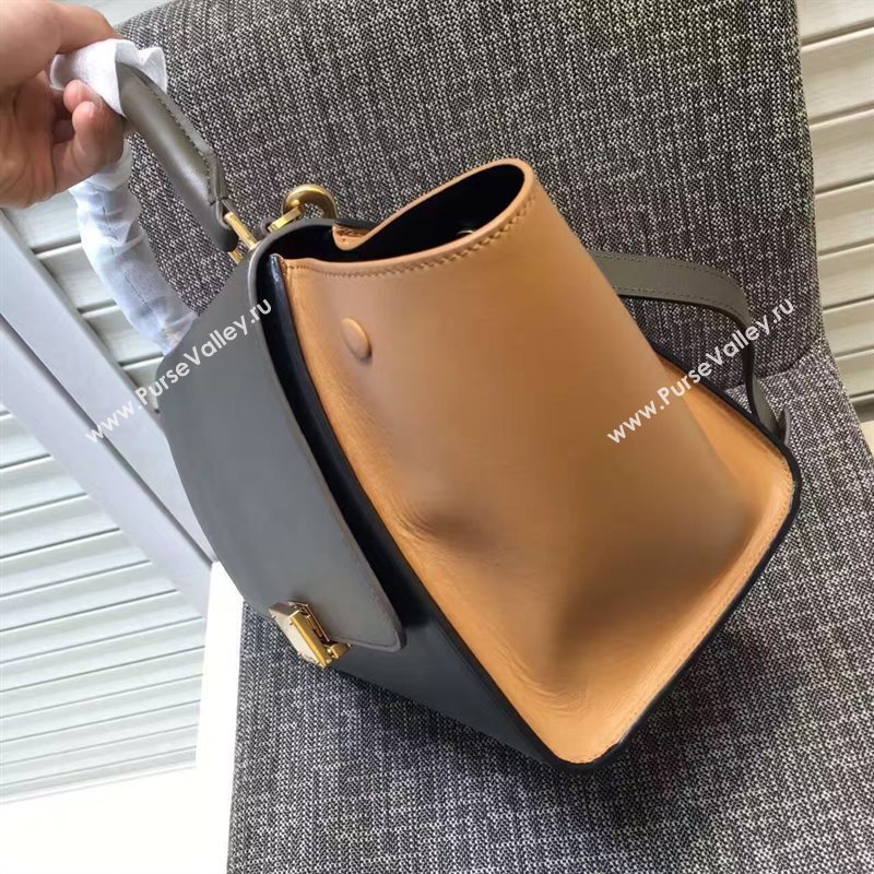 Celine tri-colors black v Trapeze tan bag 4490