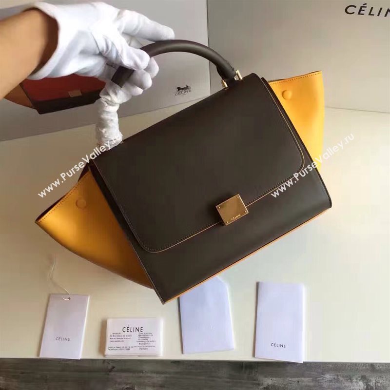 Celine tri-colors black v Trapeze yellow bag 4491