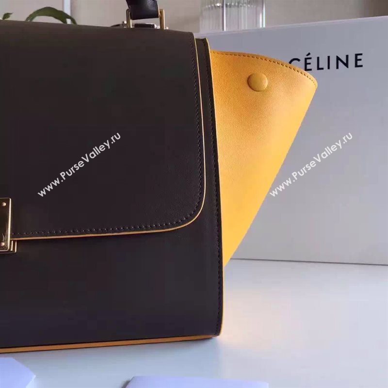 Celine tri-colors black v Trapeze yellow bag 4491