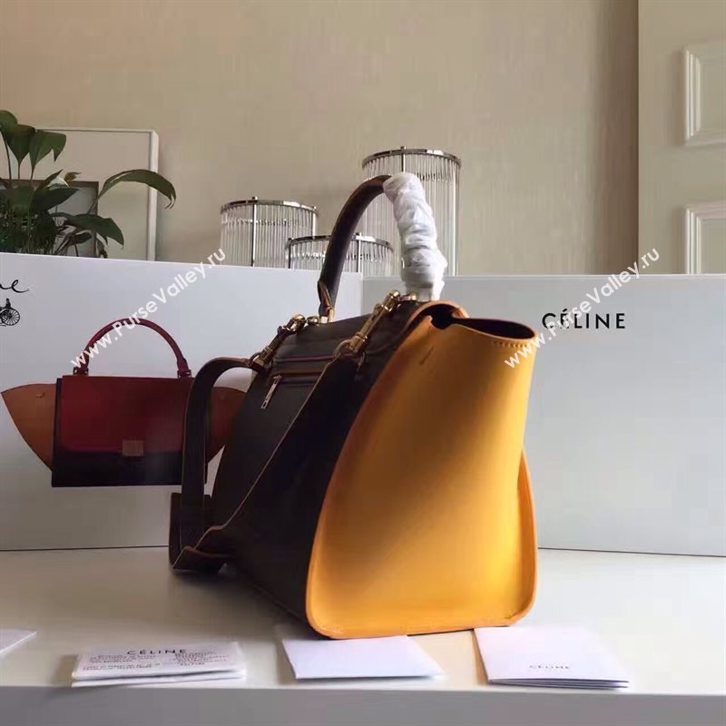 Celine tri-colors black v Trapeze yellow bag 4491
