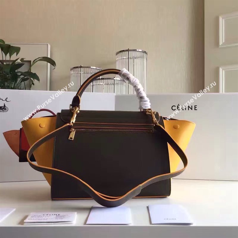 Celine tri-colors black v Trapeze yellow bag 4491