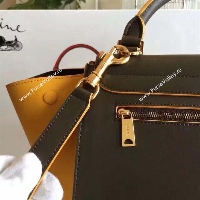 Celine tri-colors black v Trapeze yellow bag 4491