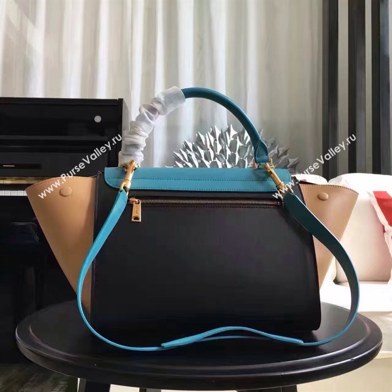 Celine tri-colors blue Trapeze black bag 4492