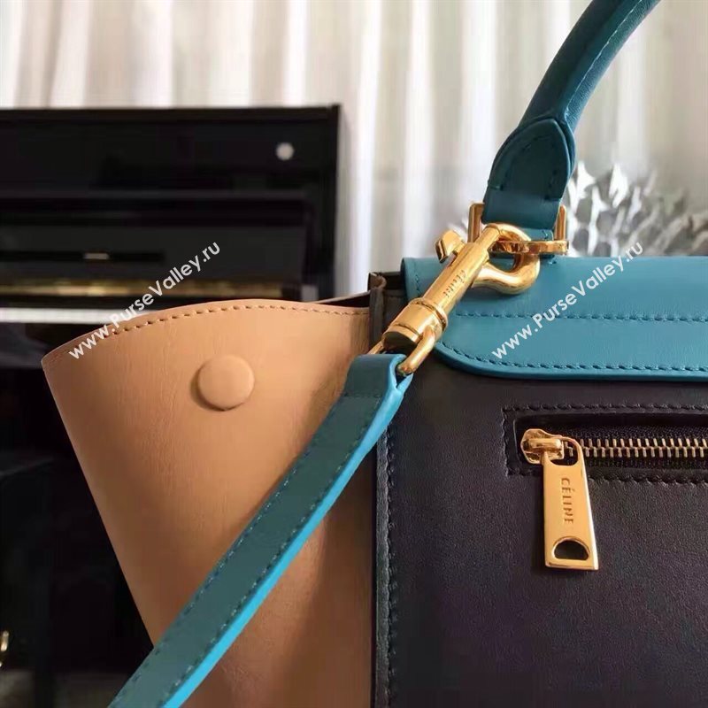 Celine tri-colors blue Trapeze black bag 4492
