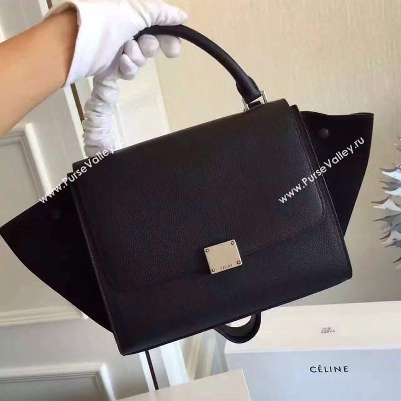 Celine tri-colors suede Trapeze black bag 4493
