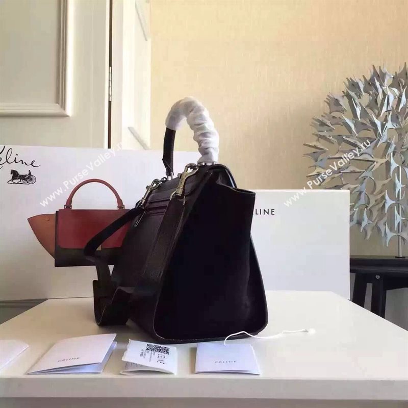 Celine tri-colors suede Trapeze black bag 4493