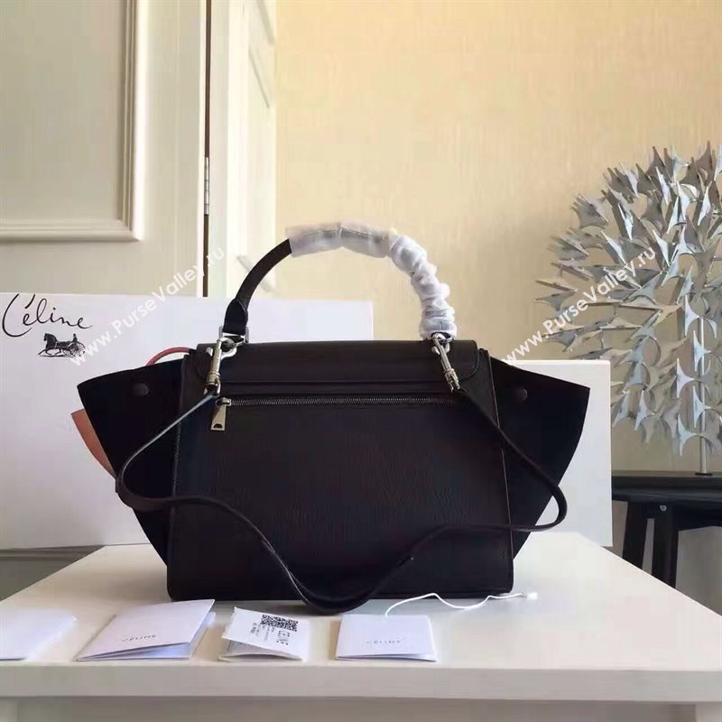Celine tri-colors suede Trapeze black bag 4493