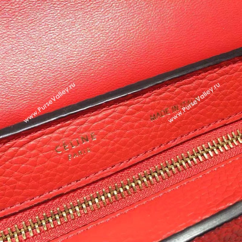 Celine tri-colors red Trapeze suede bag 4494