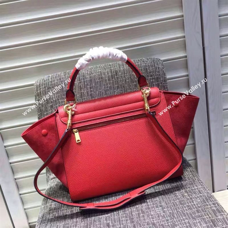 Celine tri-colors red Trapeze suede bag 4494