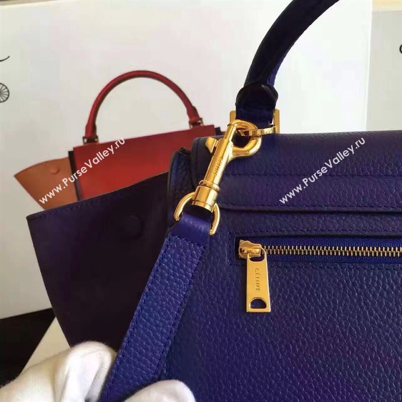 Celine navy v Trapeze suede bag 4497