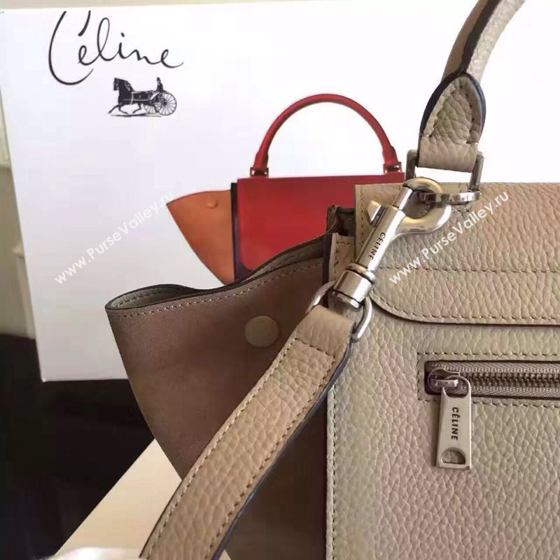Celine gray v Trapeze suede bag 4498