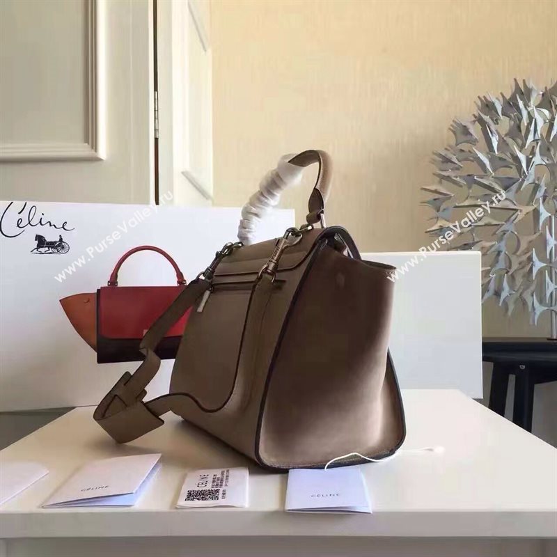 Celine gray v Trapeze suede bag 4498