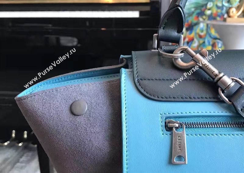 Celine tri-colors black v gray Trapeze suede bag 4499