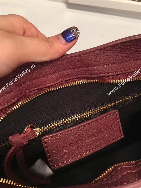 Balenciaga city small wine goatskin bag 4401