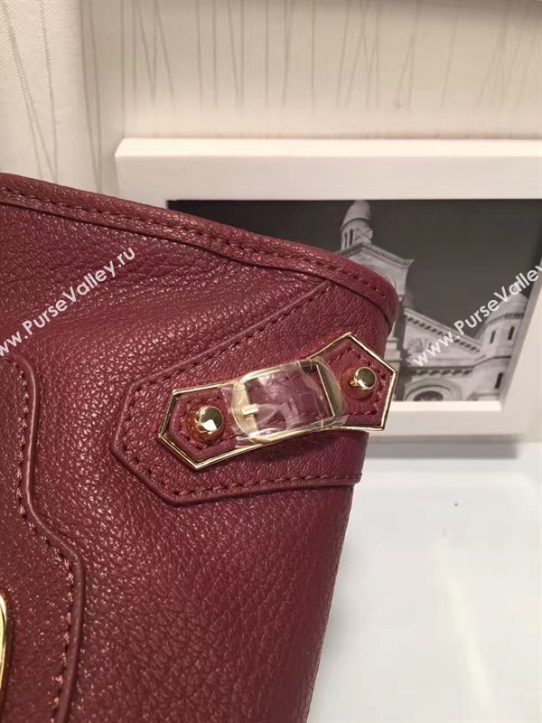 Balenciaga city small wine goatskin bag 4401