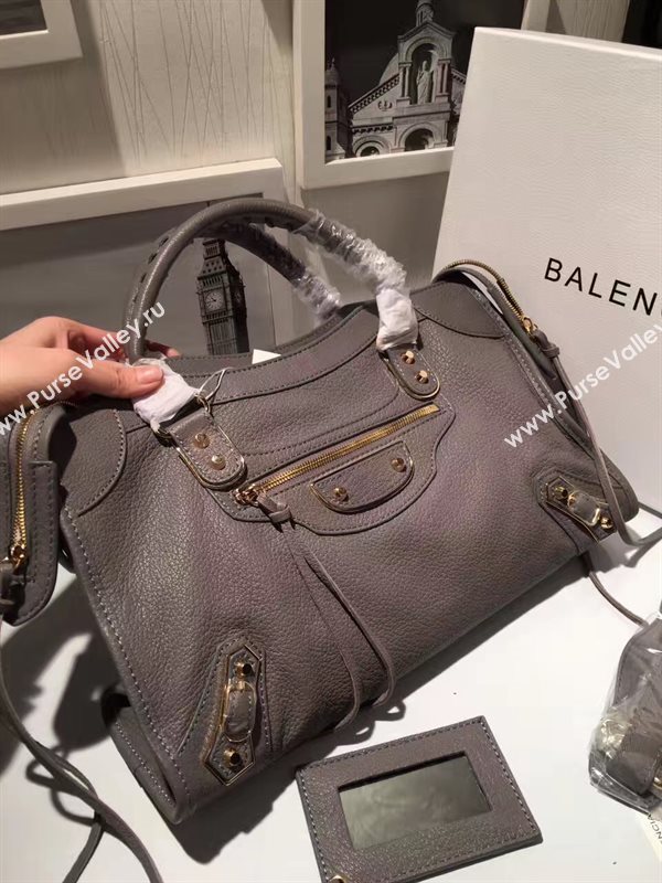 Balenciaga city large goatskin gray dark bag 4402