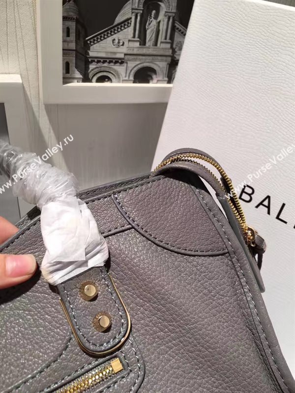 Balenciaga city large goatskin gray dark bag 4402