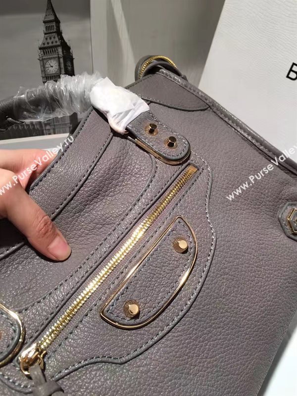 Balenciaga city large goatskin gray dark bag 4402