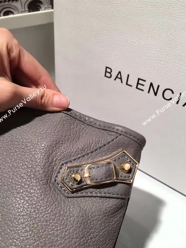 Balenciaga city large goatskin gray dark bag 4402