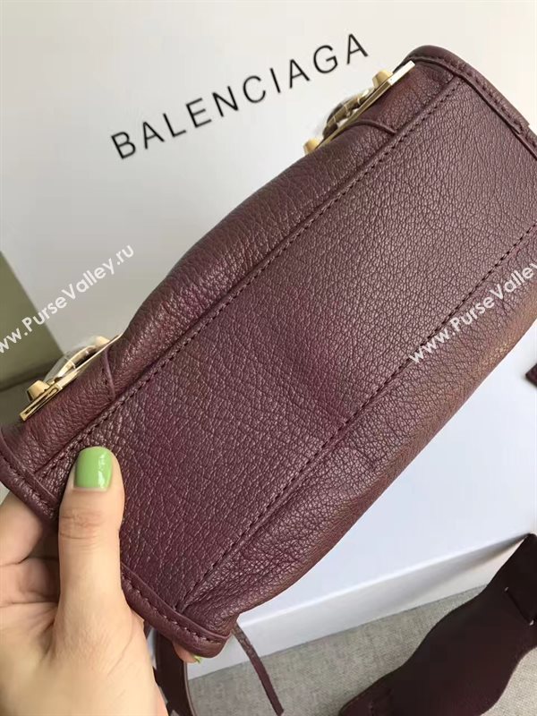 Balenciaga city mini wine goatskin bag 4405