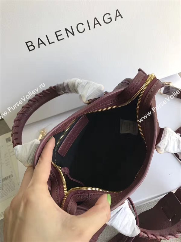 Balenciaga city mini wine goatskin bag 4405