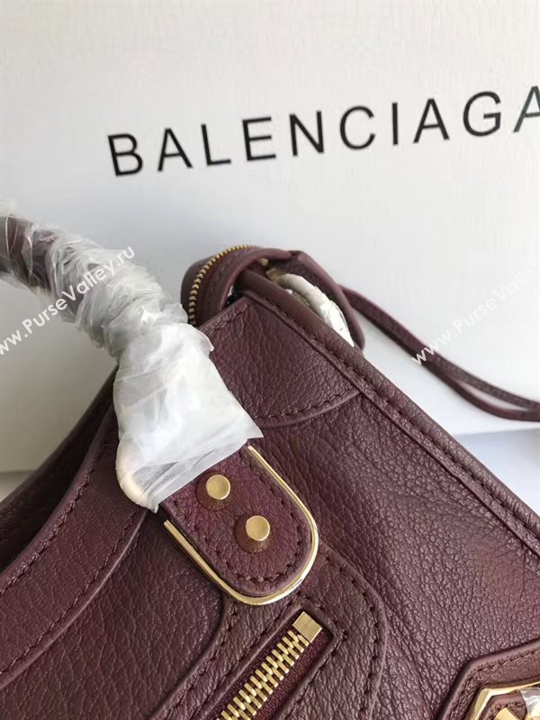 Balenciaga city mini wine goatskin bag 4405