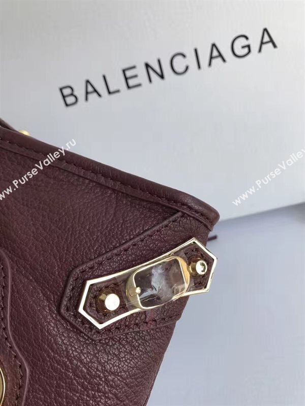 Balenciaga city mini wine goatskin bag 4405
