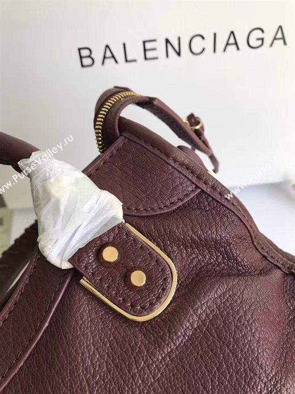 Balenciaga city mini wine goatskin bag 4405